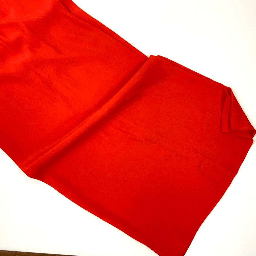 Les Copains Italy Scarlet Red Wide Leg Silk Palazzo Pants Size 8 - Picture 15 of 16